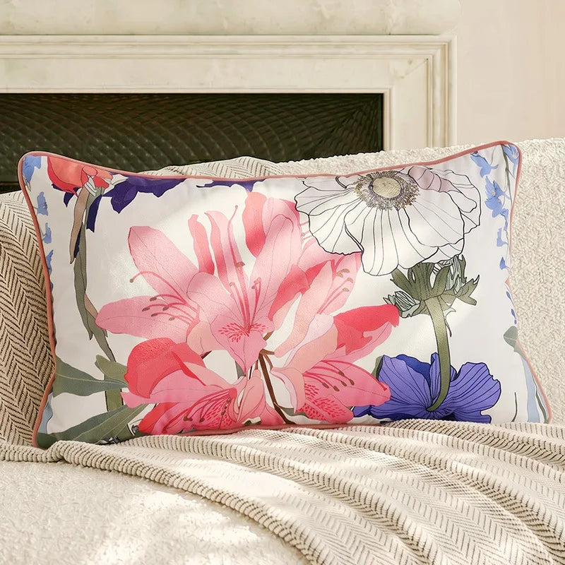 housse coussin fleurs jaunes polyester nordic moderne décoration canapé maison voiture 45x45cm 30x50cm