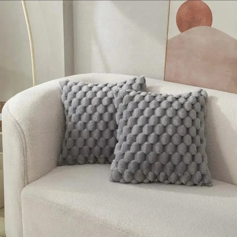 coussin décoratif moderne 45cm polyester solide rouge gris rose beige