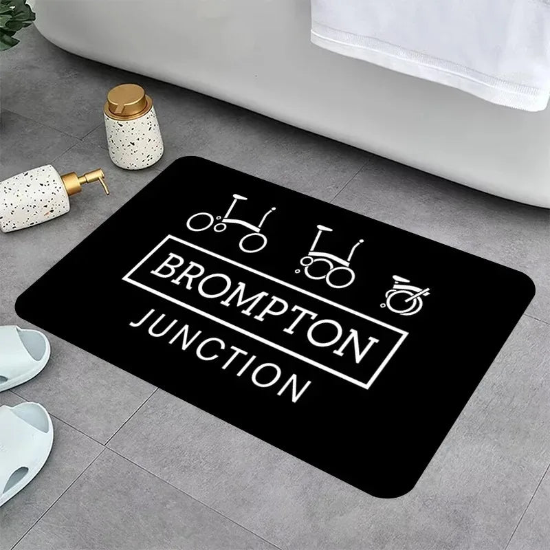 tapis moderne logo brompton antidérapant polyester imperméable chambre graphique floral adultes