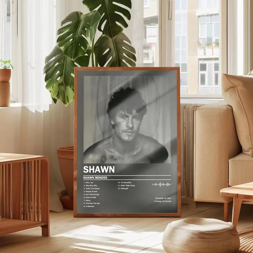 affiche poster musique shawn mendes décoration murale moderne cadre artistique photo fleurs salon