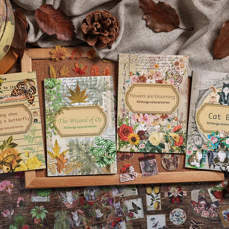 autocollants multicolores fleurs papillons scrapbooking vintage carnet notes diy étiquettes adhésives