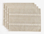 serviettes table moderne rustique beige clair rayures blanches motifs géométriques respectueux environnement setSize30x50cm setSizeCoffee