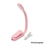 lampe lecture rechargeable clip light rose bleu noir ajustable USB moderne