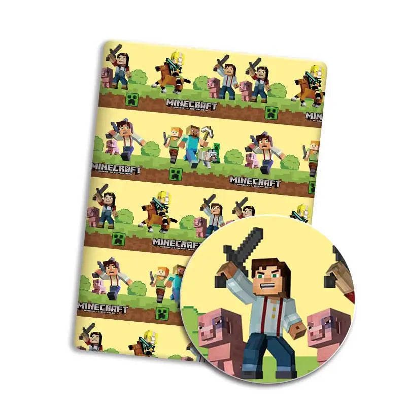 tapis souris minecraft personnages pixelisés motif blocs verts multicolore opacité pixel art