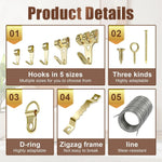 accessoires fixation murale moderne doré vis anneaux crochets zigzag dring filament métal