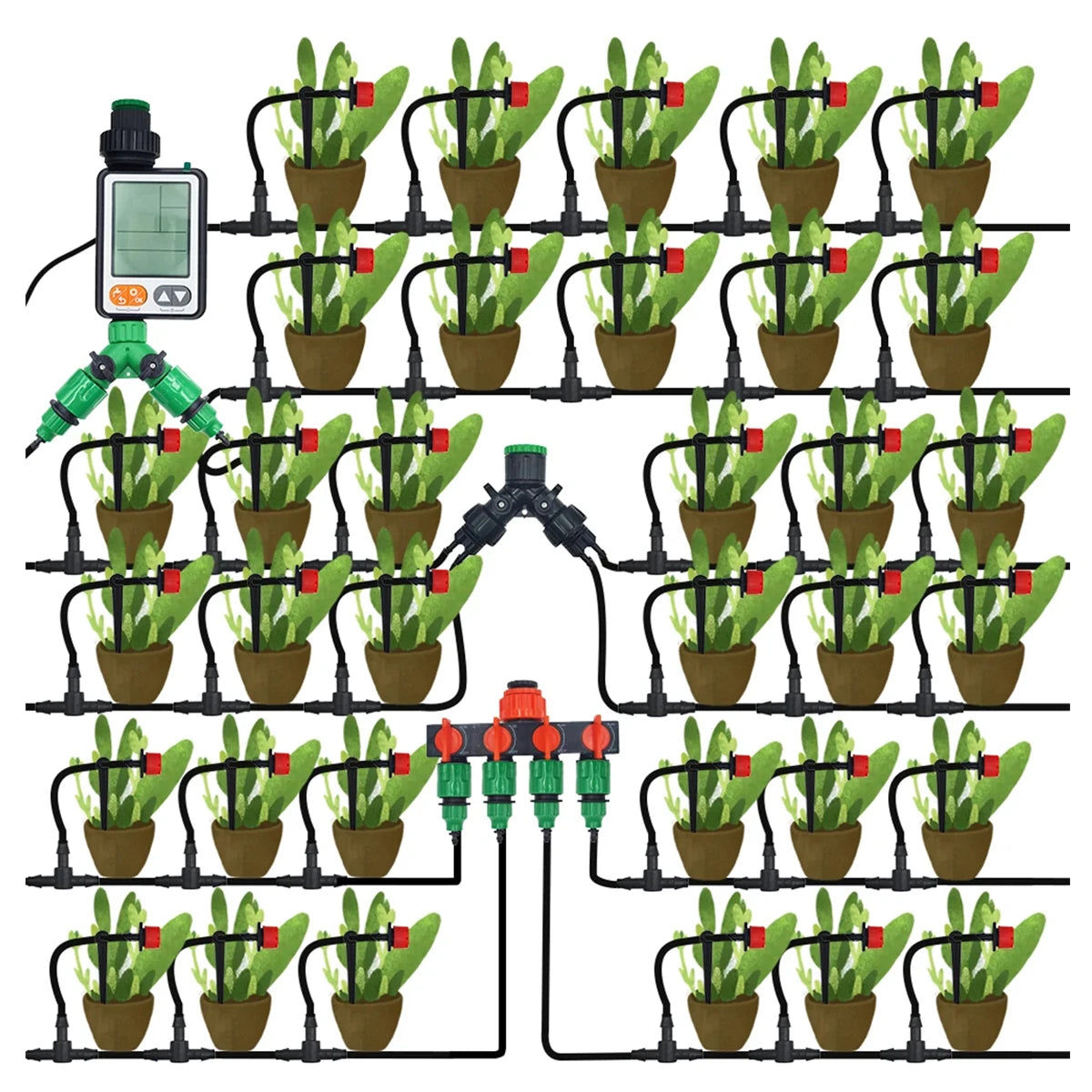 supports d'irrigation goutte goutte clips tuyau 47mm pots plantes irrigation pratique robuste clips noirs