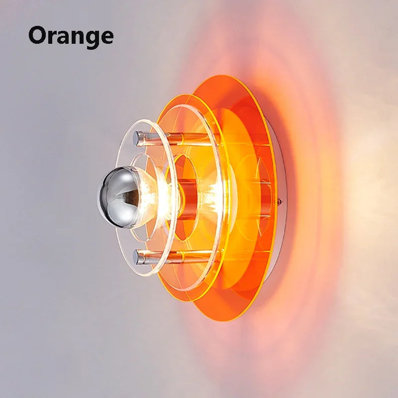 lampe murale moderne couleur vert rouge bleu orange diffuseur translucide adhésif led chambre salon