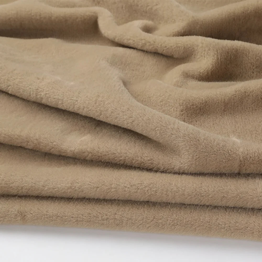 tissu fourrure douce peluche classique 50x50cm bleu marron gris beige rose vert blanc