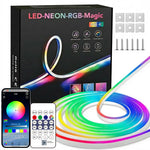 ruban led néon multicolore flexible moderne télécommande application musicale décoration intérieure
