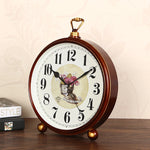 horloge table bois marron vintage aiguille quartz circulaire simple