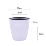 pot fleur hydroponique auto arrosage moderne blanc rayures verticales plante verte intérieur