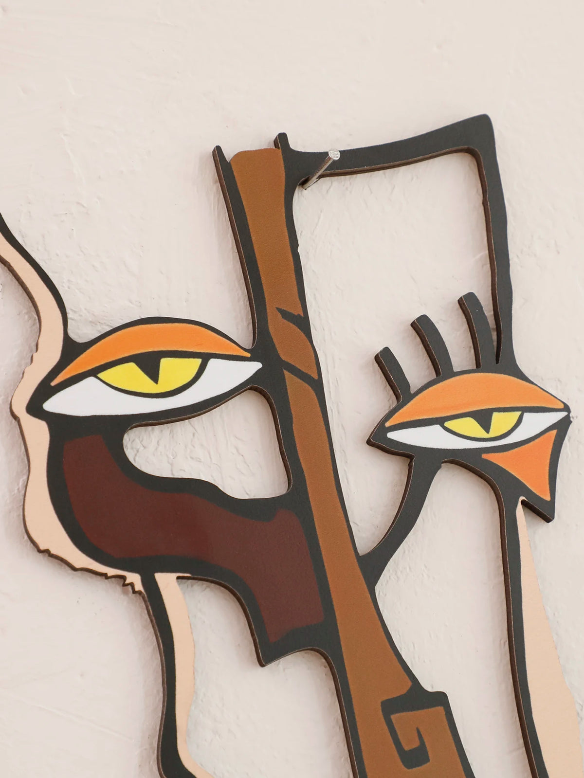 décoration murale bois abstraite visage moderne maison chambre salon cadeau artisanal