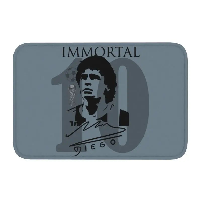 tapis noir bleu blanc maradona signature numéro moderne extérieur antidérapant imperméable sol porte