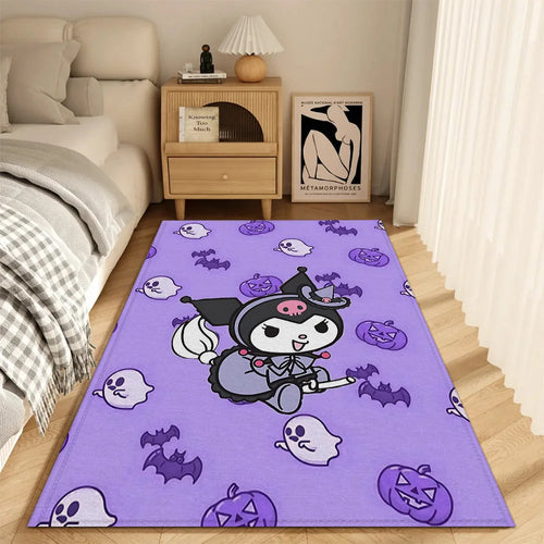 tapis chambre enfant motif cartoon personnage violet rose bleu velours cristal antidérapant décoration sol