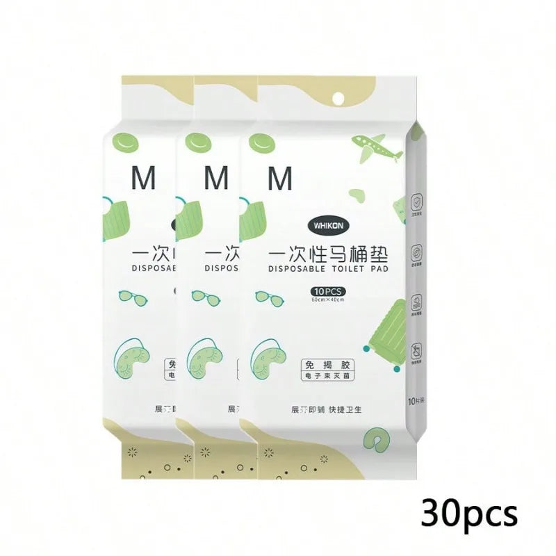 couvre siège toilette jetable blanc vert motif jouets moderne points adhésifs pack 10 20