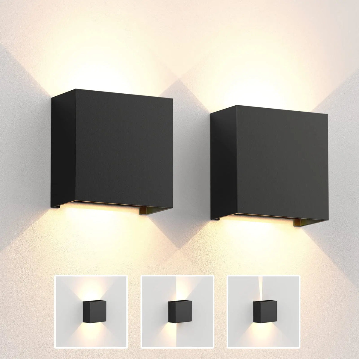 appliques murales led modernes noir blanc contemporaines intérieur fixées mur sources lumineuses 6w