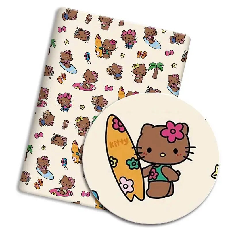 serviettes hello kitty motif coeurs nœuds papillon léopard rose beige marron noir blanc
