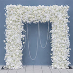 arche décorative mariage fleurs artificielles blanc rose clips chaînes extérieur classique événement anniversaire