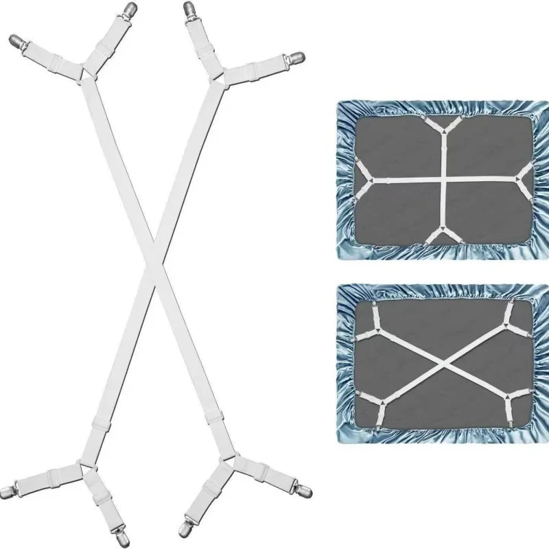housses lit motifs floraux blanc vert gris clips réglables moderne