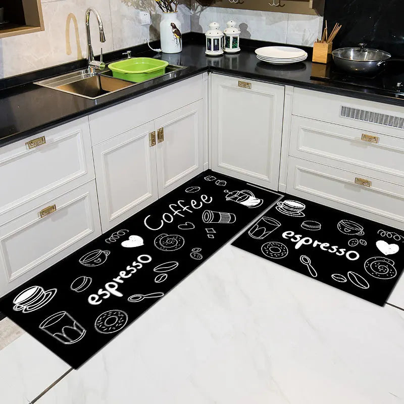 tapis cuisine imperméable antidérapant polyester moderne motifs cuisine décoratif