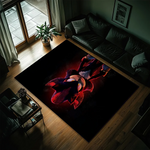 tapis animé personnages moto ville lumière effet moderne rouge noir bleu orange blanc