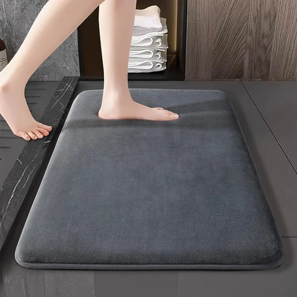 tapis bain velours noir moderne 60x40 80x50 90x60 antidérapant minimaliste