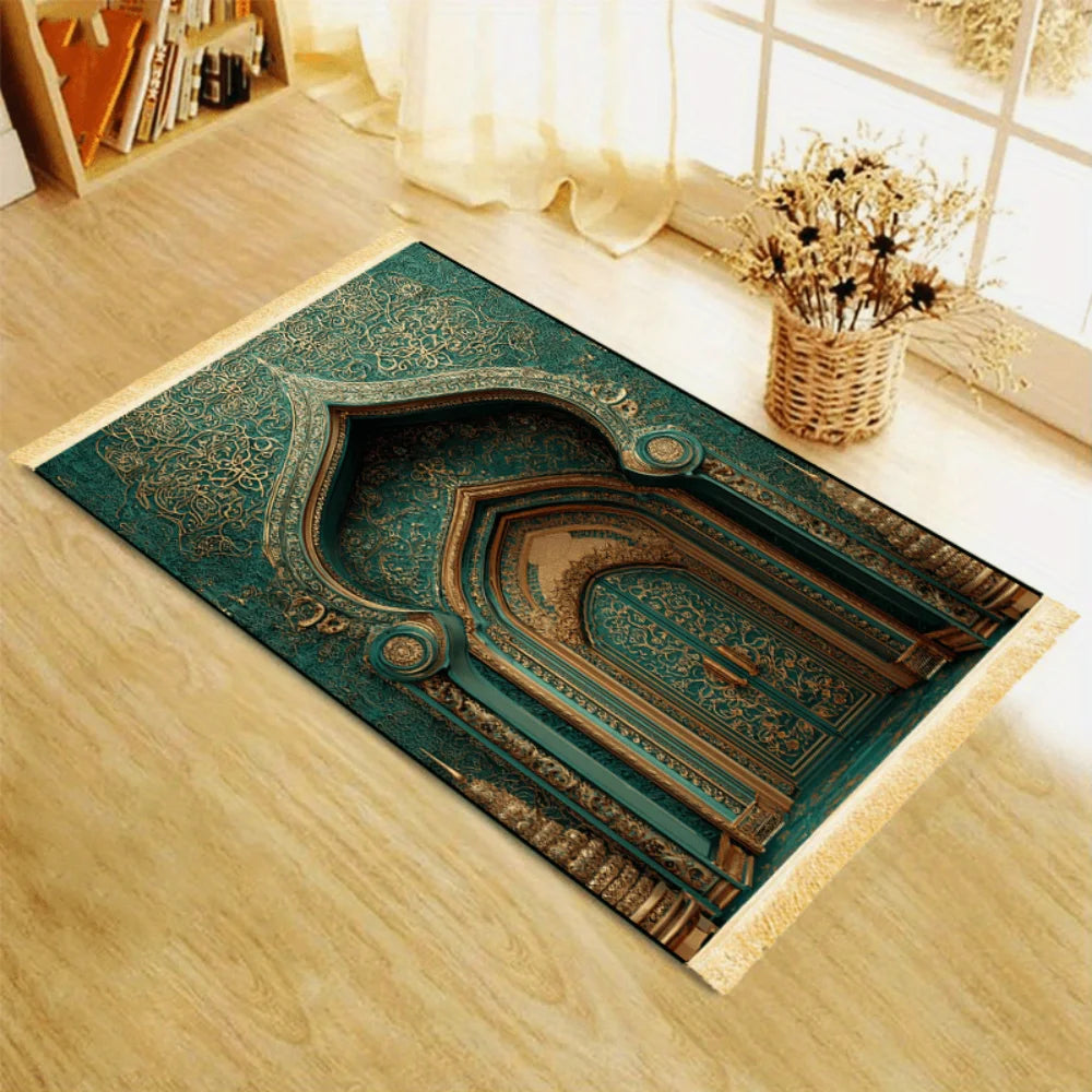 tapis vert doré rose artisanal pliable lavable extérieur plage pique nique prière usage multiple