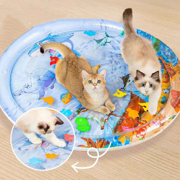 tapis jeu sensoriel eau translatcé poissons océan animaux chats refroidissement sous marin ludique enfants