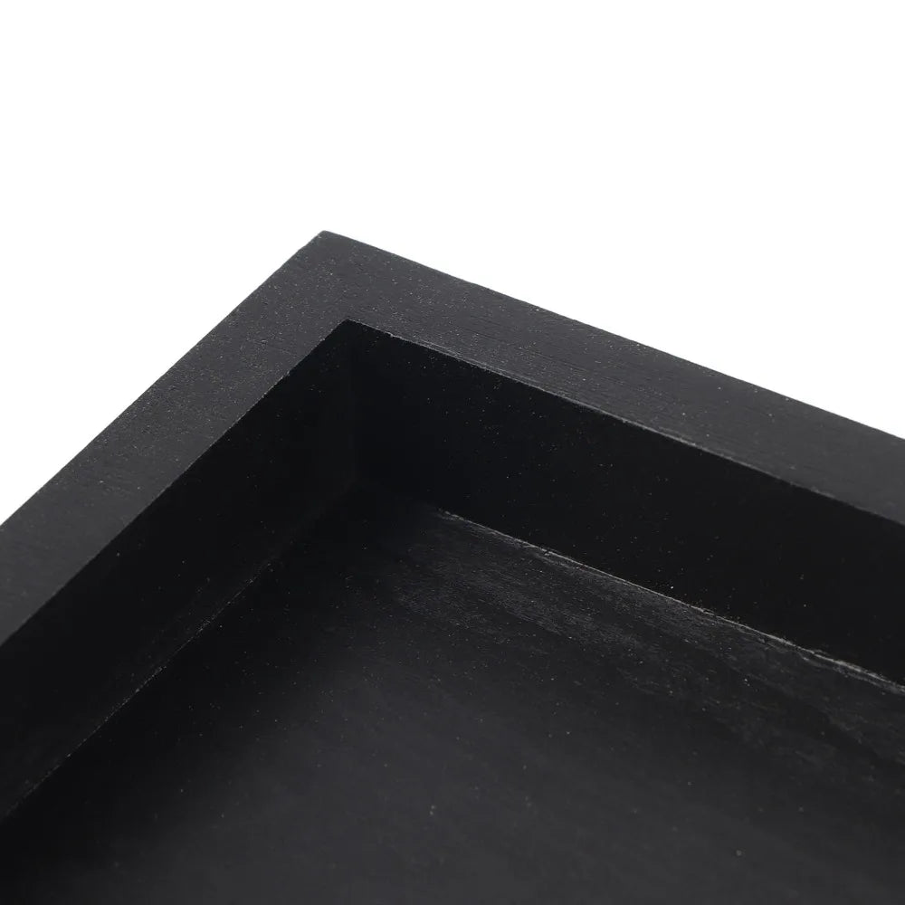 plateau thé moderne élégant bambou noir texturé dimension 30x20cm haute qualité