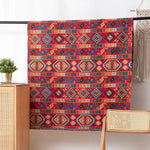 Tissu jacquard ethnique bohème motif géométrique jaune