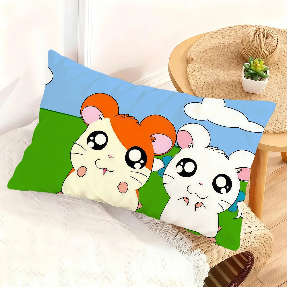 housse coussin rectangulaire souris cartoon kawaii décorative canapé salon chambre maison blanche