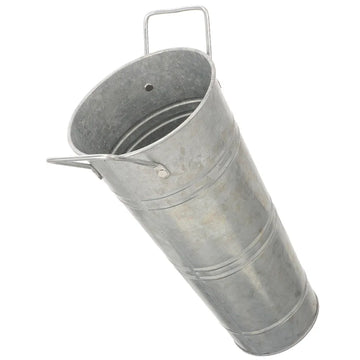 pot fleurs gris métallisé lisse classique poignées métalliques porte parapluies support rangementintérieur