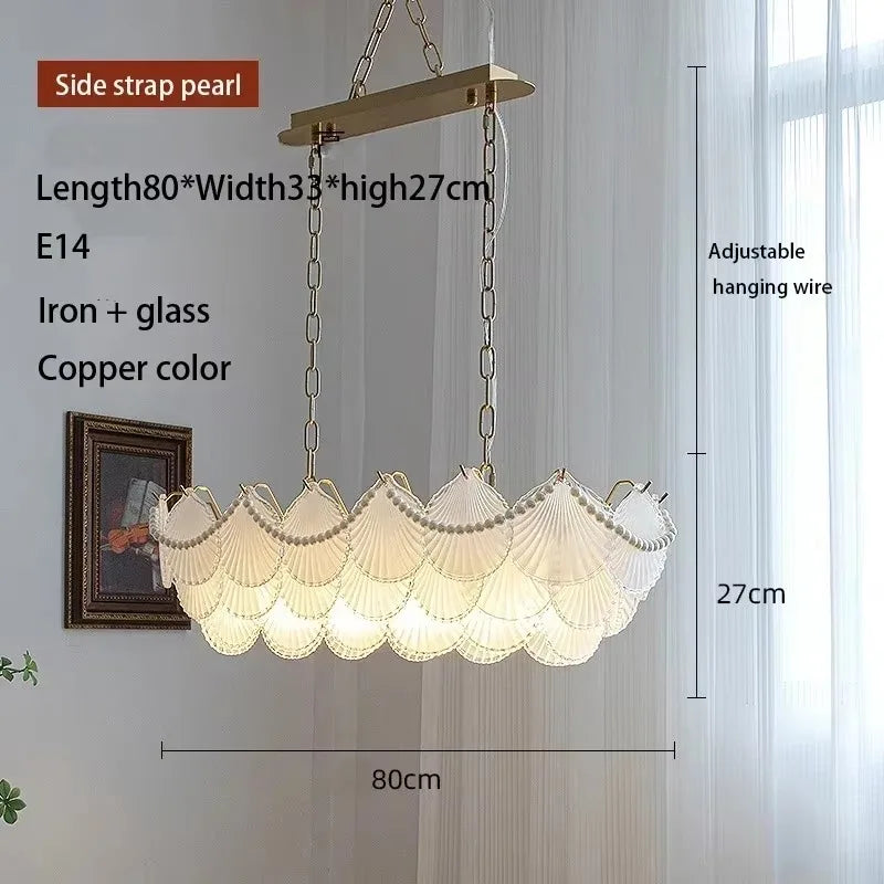 lampe suspendue blanc doré éventails classique vintage chaîne certifications sécuritéfluxlumineuxfaible
