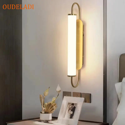 Applique murale tube blanc moderne salon
