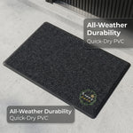 tapis d'entrée imperméable anti bactéries antidérapant moderne noir floral happy love porte bain