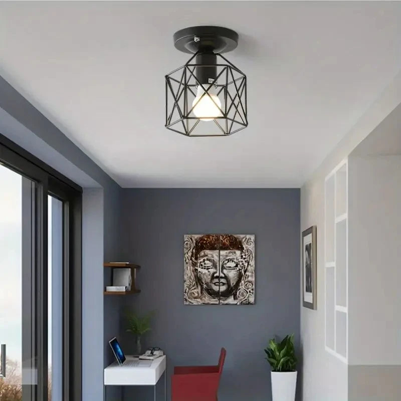 lampe moderne or noir structure métal éclairage intérieur chambre salon