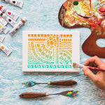 stencils réutilisables blancs motifs géométriques modernes peinture diy