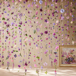 guirlande fleurs artificielles roses feuilles vertes decoration maison mariage anniversaire baby shower