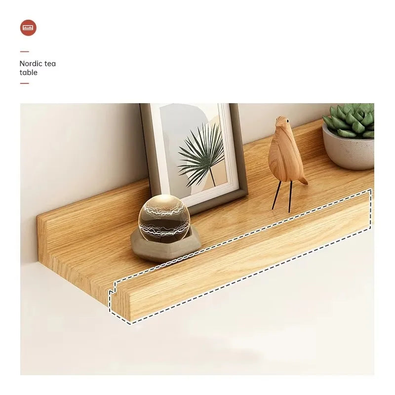 présentoir mural bois minimaliste moderne étagère flottante salon rangement écologique single tier