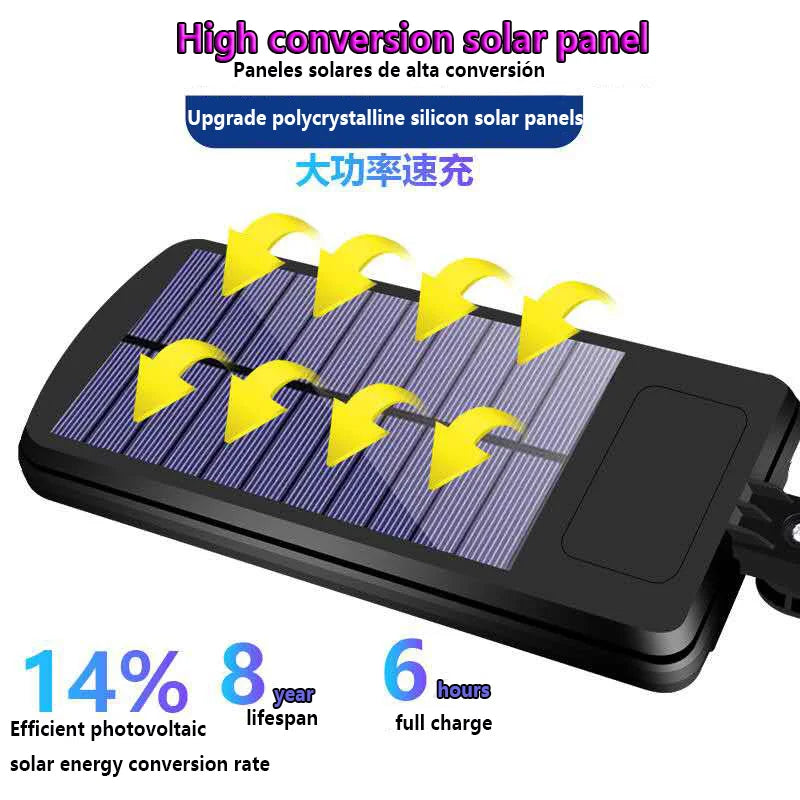 lampe solaire extérieure imperméable led noire moderne autoéclairante télécommande 72000lm
