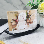 cadre photo moderne double face transparent noir blanc 10x15cm clips