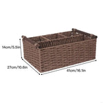 boîtes rangement tressées marron gris bohème poignées bois compartiments décoration chambre