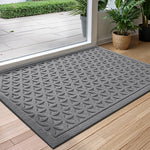 tapis d'entrée moderne anti dérapant polyester résistant saleté taille 45x75cm 60x90cm marron gris noir