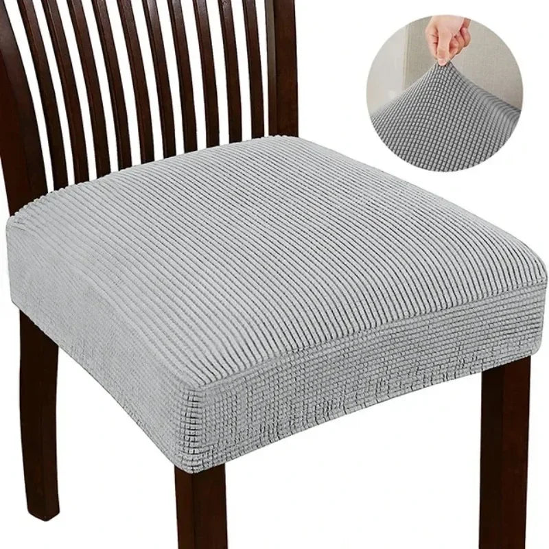 couvre siège chaise tissu carreaux beige moderne antidérapant élasthanne polyester