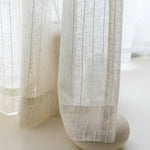 rideau moderne blanc rayures verticales transparent inclusion ruban adhésif clips 100cmx250cm maison