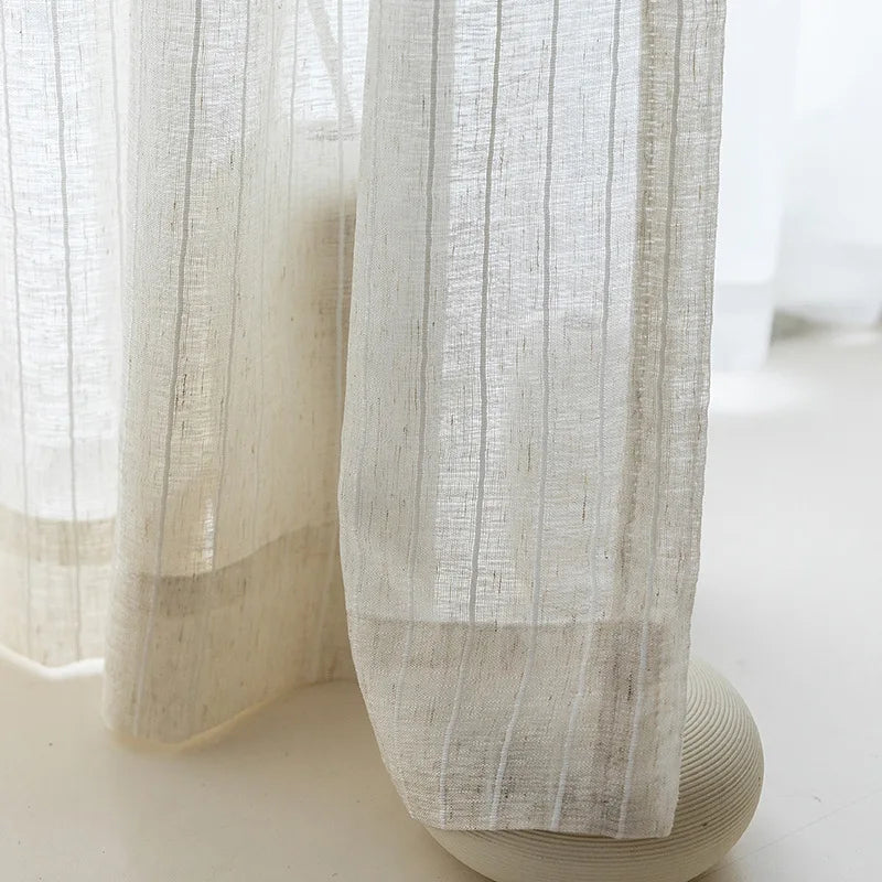 rideau moderne blanc rayures verticales transparent inclusion ruban adhésif clips 100cmx250cm maison