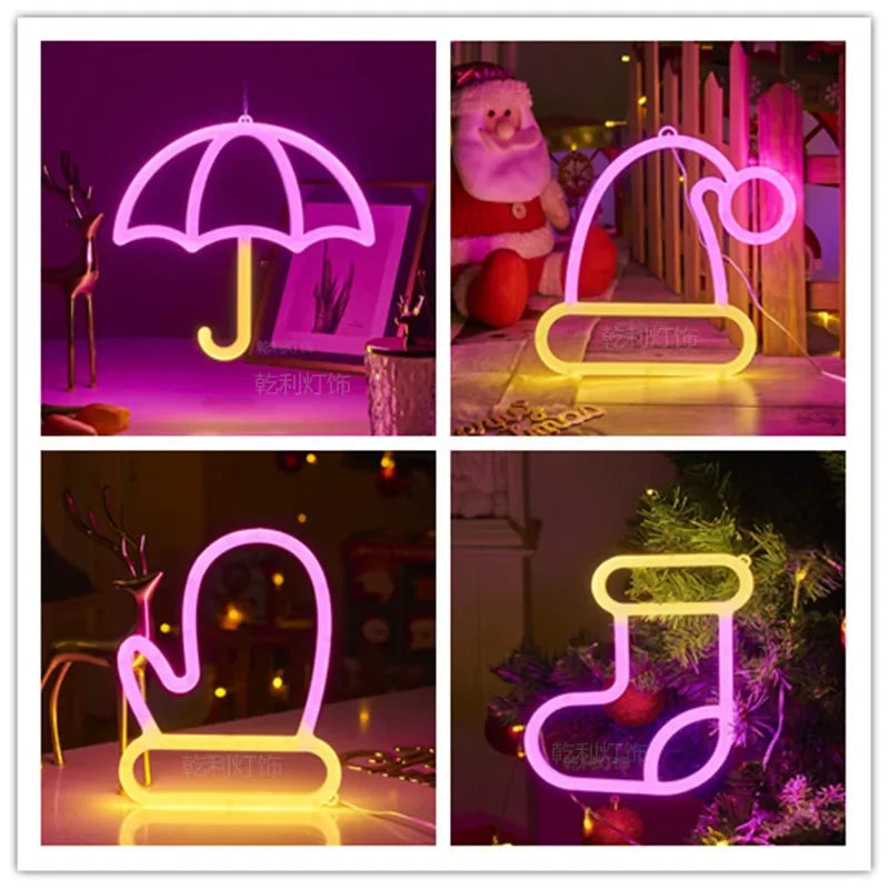 néon lumineux étoile nuage chauve souris foudre planète moderne minimaliste câble adaptateur