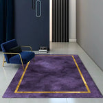 tapis violet moderne polypropylène bordure dorée texture douce 80x120cm salon chambre violet doré