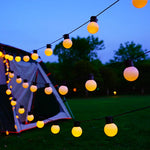 guirlandes lumineuses solaires led blancs ampoules globes extérieures moderne camping jardin fêtes