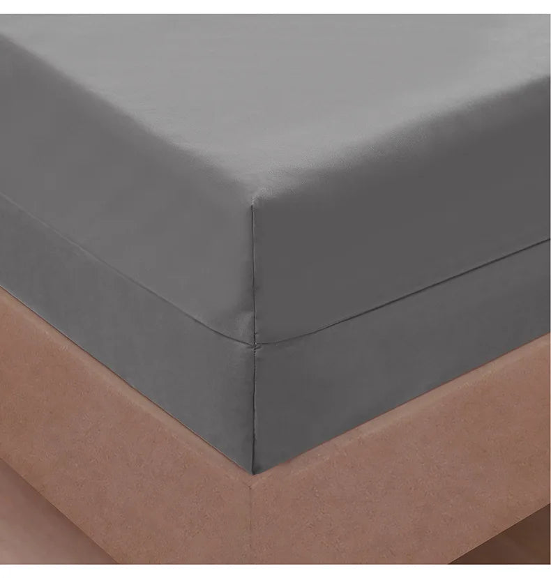 housse matelas imperméable antiacariens gris uni moderne fermeture glissiere 120x200cm polyester